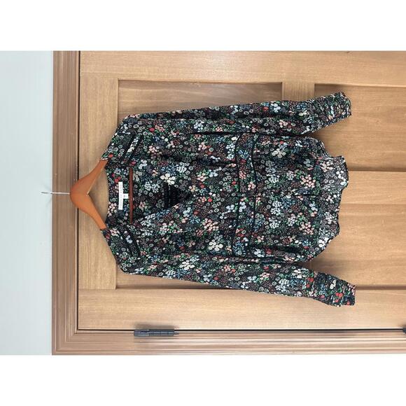 Veronica Beard 100% Silk Ripley Ruched Floral Blouse - Picture 2 of 15